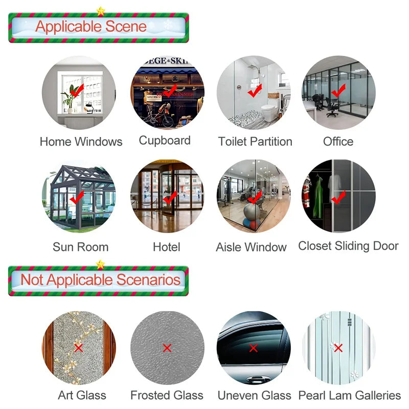 Merry Christmas Window Sticker - Holiday Home Decorations 2024-2025 - ZOOMNSTORE