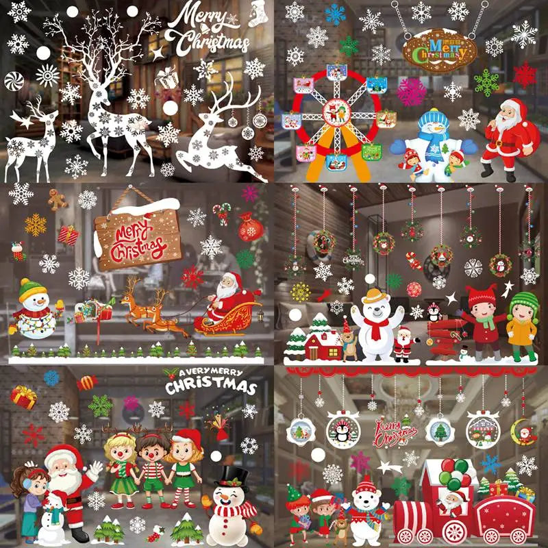Merry Christmas Window Sticker - Holiday Home Decorations 2024-2025 - ZOOMNSTORE
