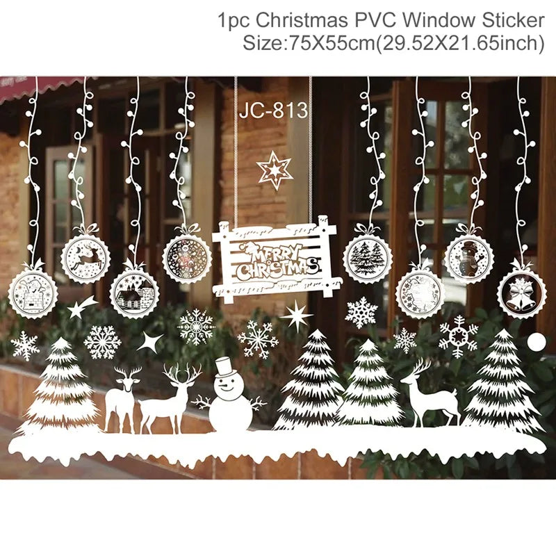Merry Christmas Window Sticker - Holiday Home Decorations 2024-2025 - ZOOMNSTORE