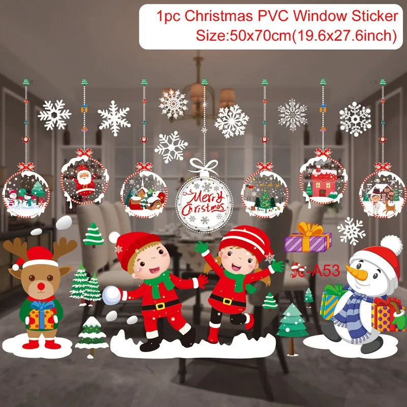 Merry Christmas Window Sticker - Holiday Home Decorations 2024-2025 - ZOOMNSTORE