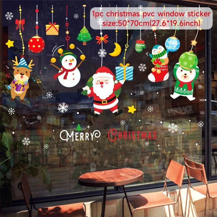 Merry Christmas Window Sticker - Holiday Home Decorations 2024-2025 - ZOOMNSTORE