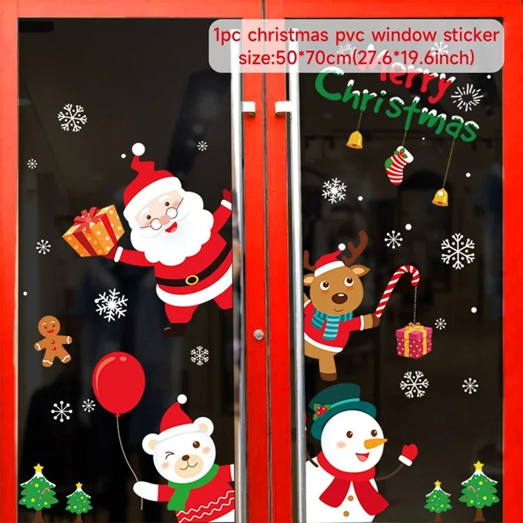 Merry Christmas Window Sticker - Holiday Home Decorations 2024-2025 - ZOOMNSTORE