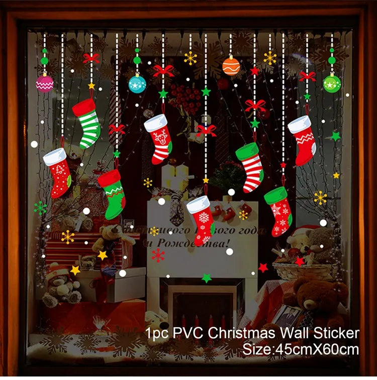 Merry Christmas Window Sticker - Holiday Home Decorations 2024-2025 - ZOOMNSTORE