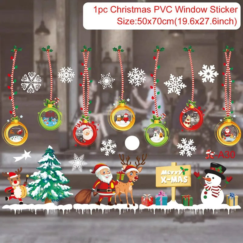 Merry Christmas Window Sticker - Holiday Home Decorations 2024-2025 - ZOOMNSTORE