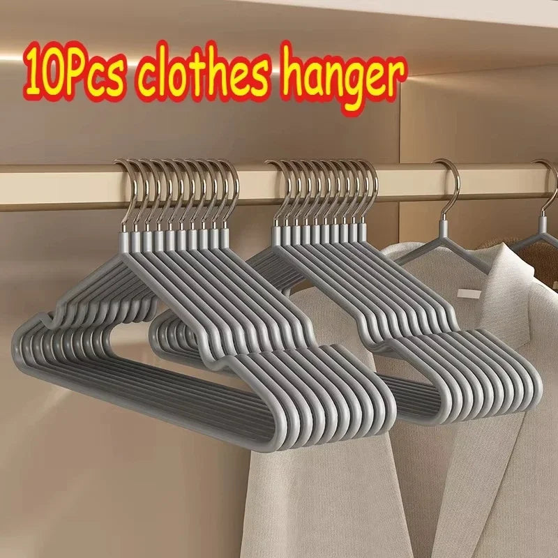 Metal Clothes Hangers – 10pcs Durable Stainless Steel No Slip Hangers for Closet Space Saver - ZOOMNSTORE