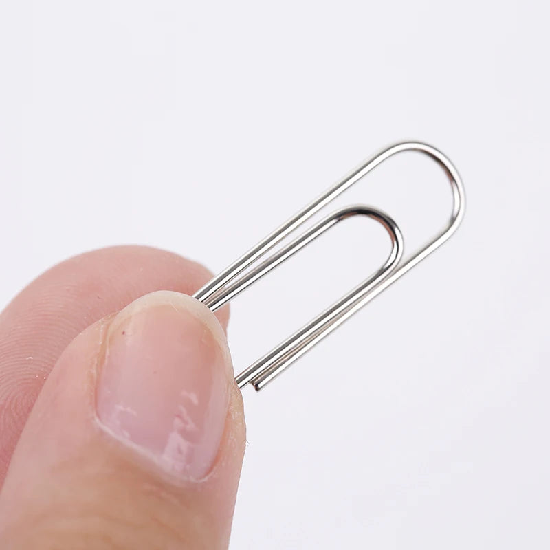 200pcs/box Paper Clips Durable and Rustproof Metal Paperclips for Home School Office Document Organizing Supplies - ZOOMNSTORE