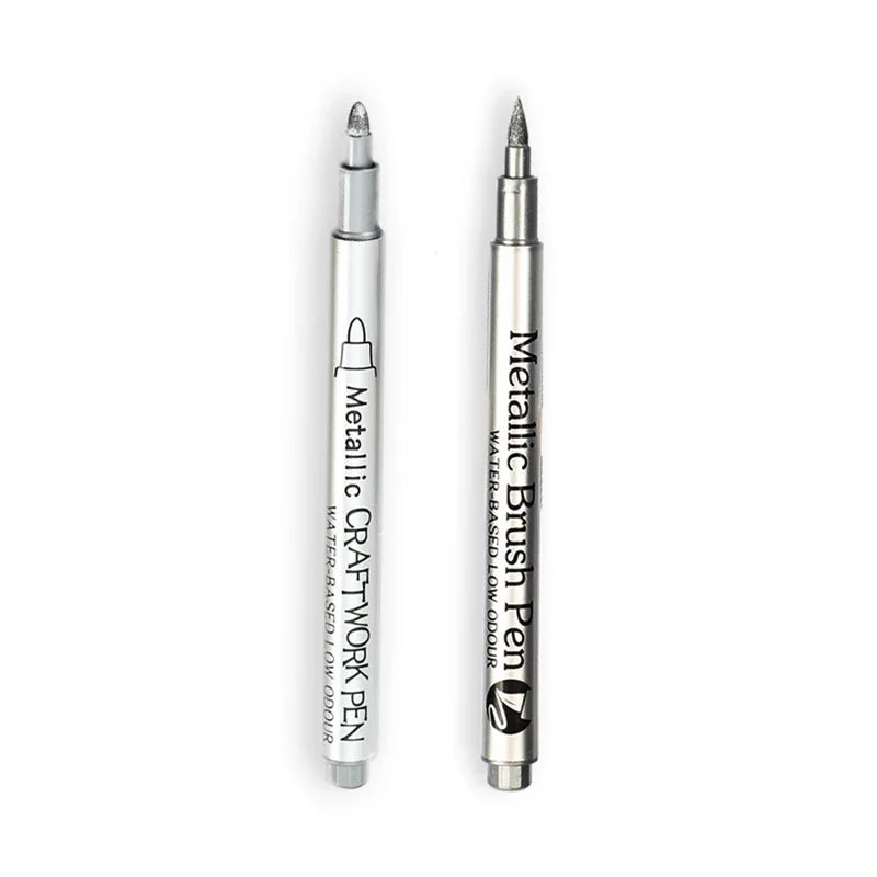 Metallic Marker Pens Set - Gold Silver Permanent Art Markers for Manga Crafts Scrapbooking - ZOOMNSTORE