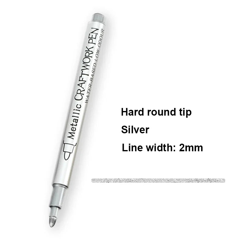 Metallic Marker Pens Set - Gold Silver Permanent Art Markers for Manga Crafts Scrapbooking - ZOOMNSTORE