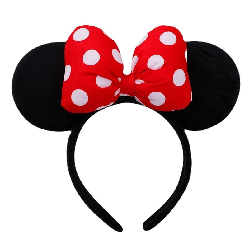 Disney Mickey Mouse Ear Headband Amusement Park Hair Hoop Fish Scale Sequin Mesh Party Headwear Girl Toy Birthday - ZOOMNSTORE