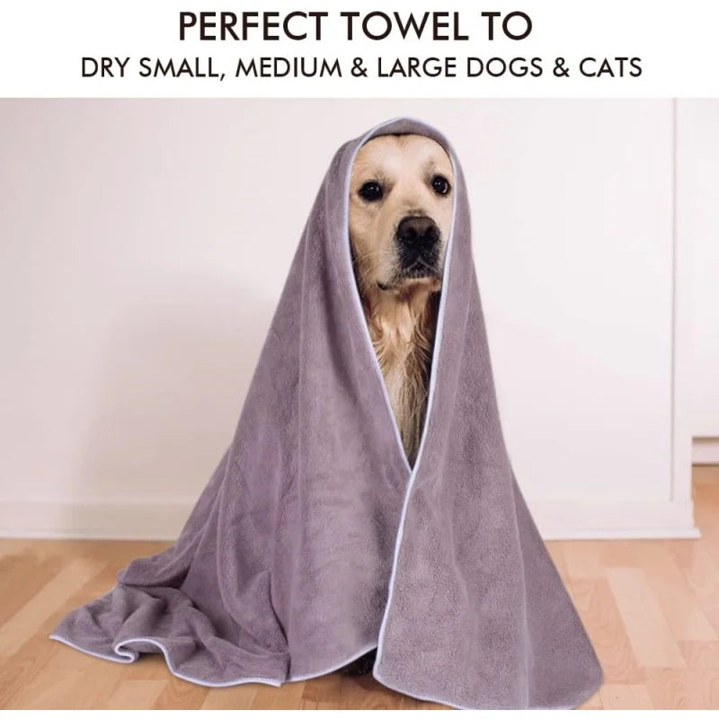 Microfiber Pet Towels – Super Absorbent, Soft, Durable Grooming & Bath Drying Cloth - ZOOMNSTORE