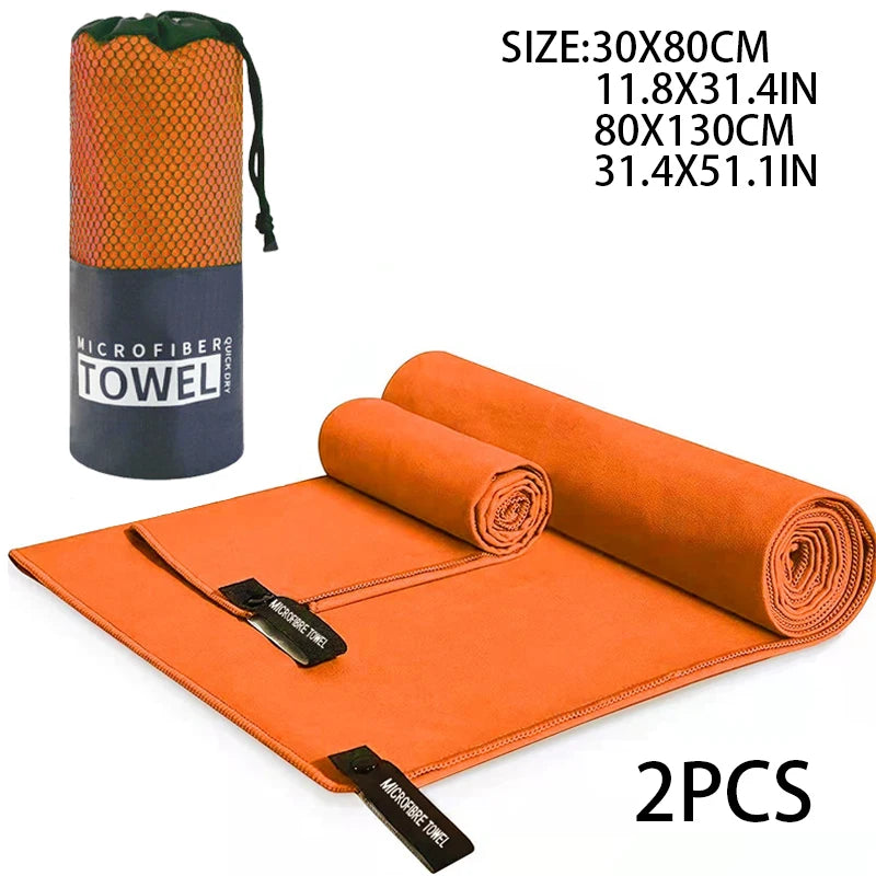2-pcs Microfibre set sports towel fitness swimming towel body bath towel canbeused for yoga running camping beach WashclothTowel - ZOOMNSTORE
