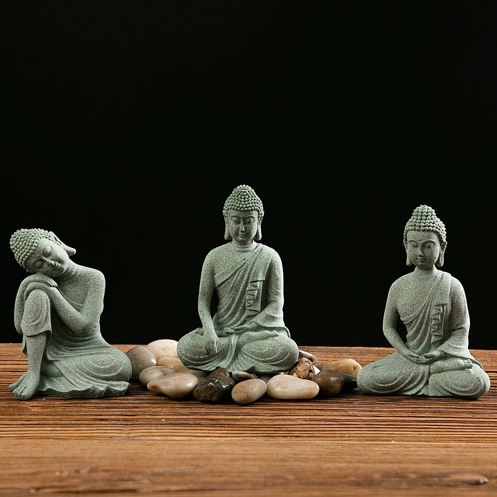 Mini Buddha Statue - Fish Tank Decoration Zen Desk Decor - ZOOMNSTORE