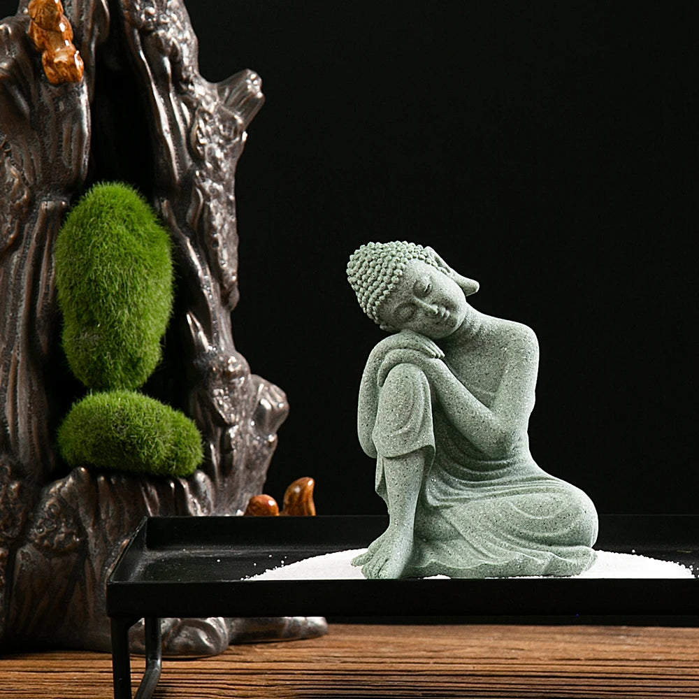 Mini Buddha Statue - Fish Tank Decoration Zen Desk Decor - ZOOMNSTORE