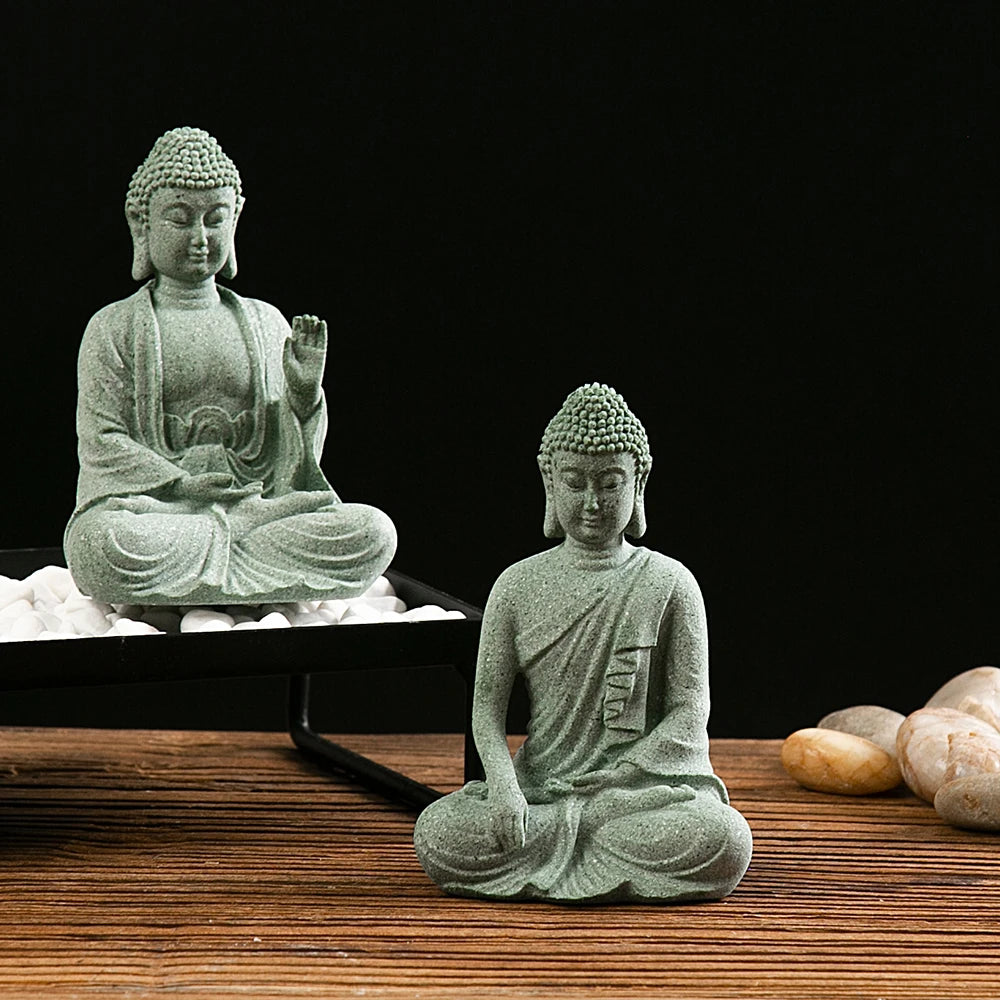 Mini Buddha Statue - Fish Tank Decoration Zen Desk Decor - ZOOMNSTORE