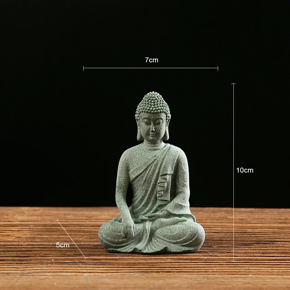 Mini Buddha Statue - Fish Tank Decoration Zen Desk Decor - ZOOMNSTORE