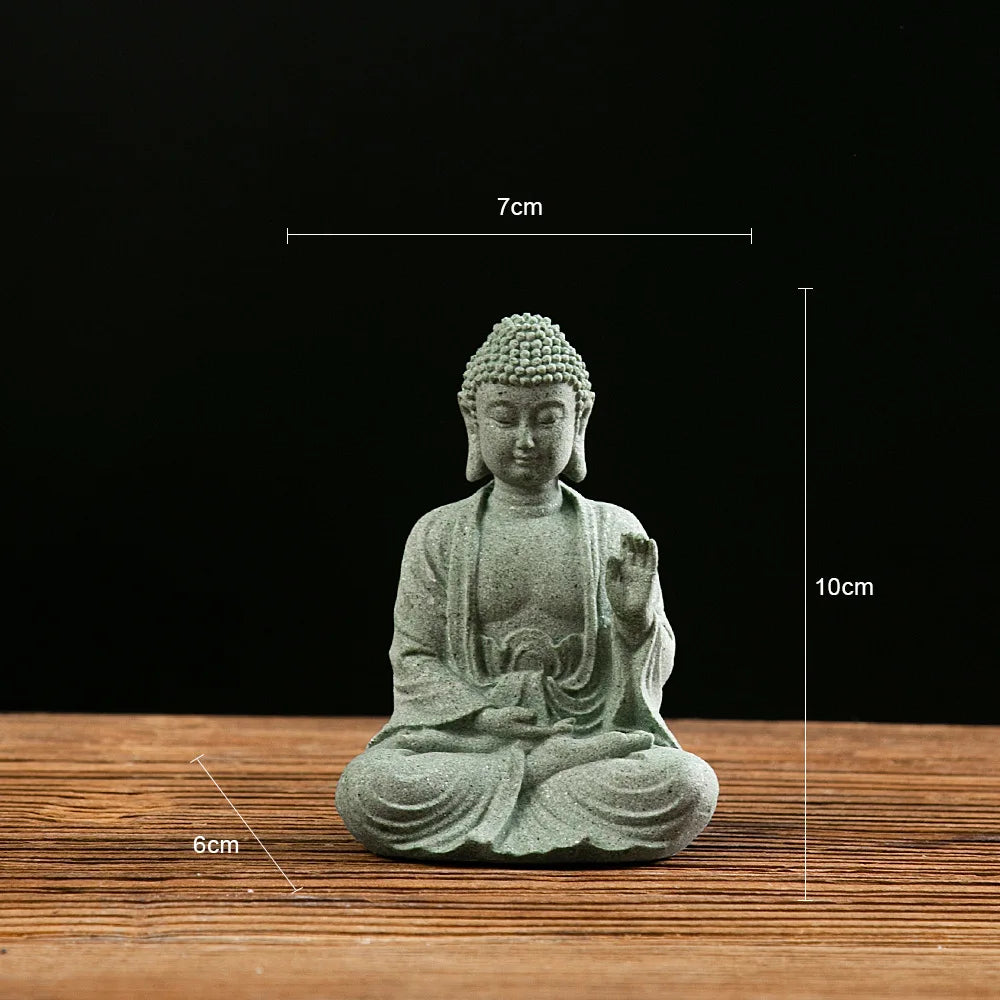 Mini Buddha Statue - Fish Tank Decoration Zen Desk Decor - ZOOMNSTORE