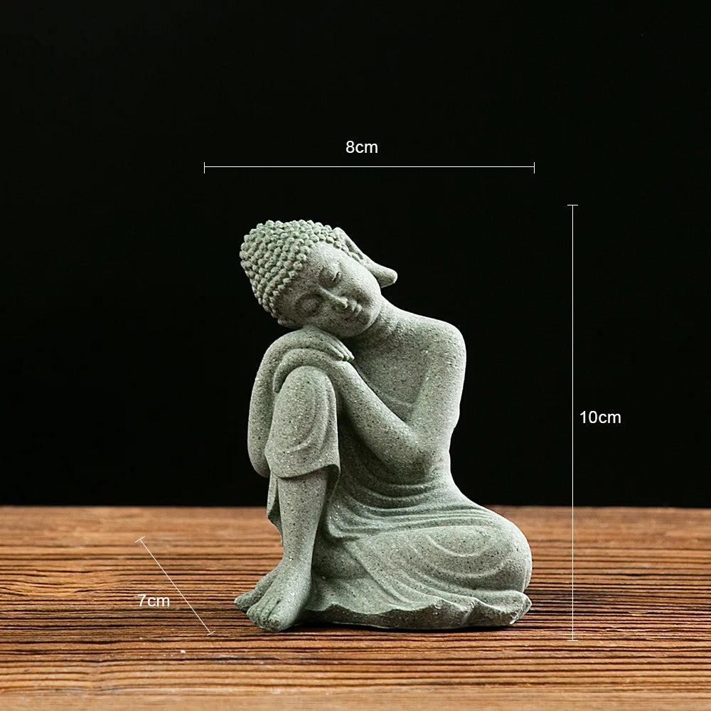 Mini Buddha Statue - Fish Tank Decoration Zen Desk Decor - ZOOMNSTORE