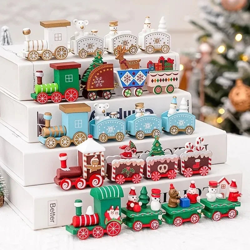 Mini Christmas Train - Plastic Holiday Decoration 2025 Ornament Gift - ZOOMNSTORE
