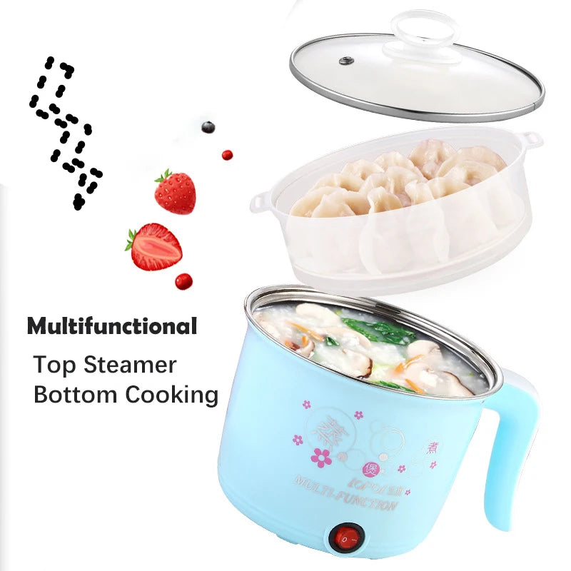 Mini Electric Hot Pot - Multifunction Cooker for 1-2 People Ramen Rice 220V - ZOOMNSTORE