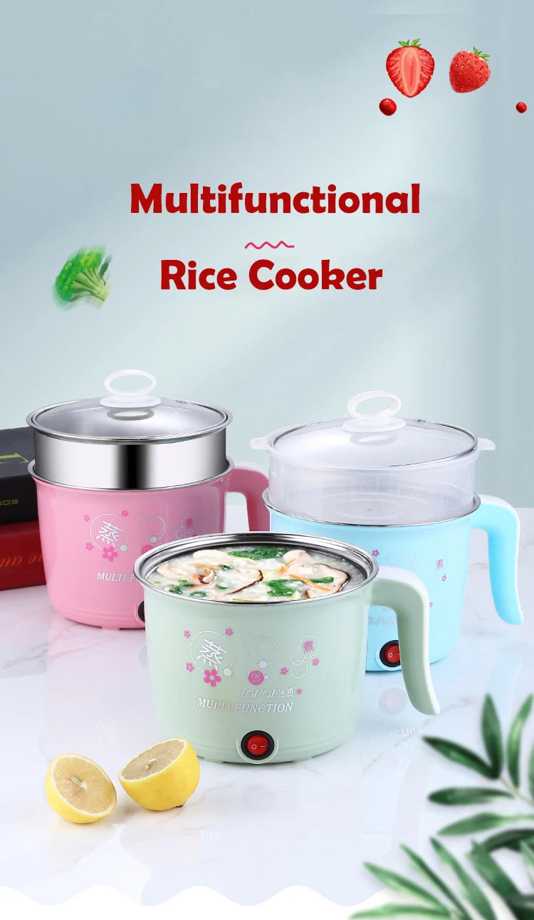 Mini Electric Hot Pot - Multifunction Cooker for 1-2 People Ramen Rice 220V - ZOOMNSTORE