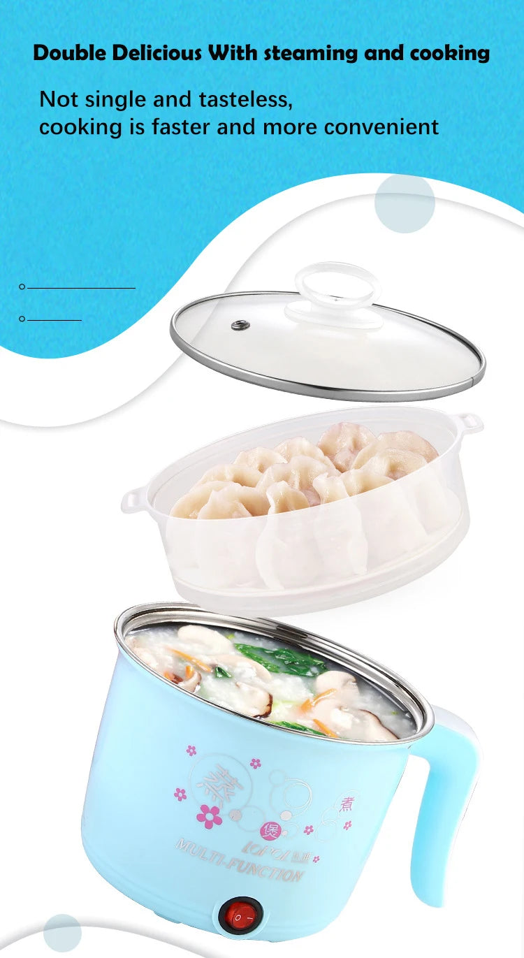 Mini Electric Hot Pot - Multifunction Cooker for 1-2 People Ramen Rice 220V - ZOOMNSTORE