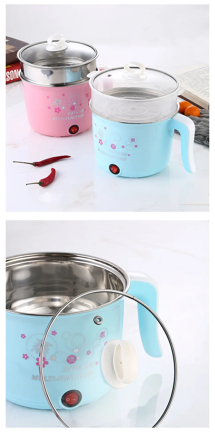 Mini Electric Hot Pot - Multifunction Cooker for 1-2 People Ramen Rice 220V - ZOOMNSTORE