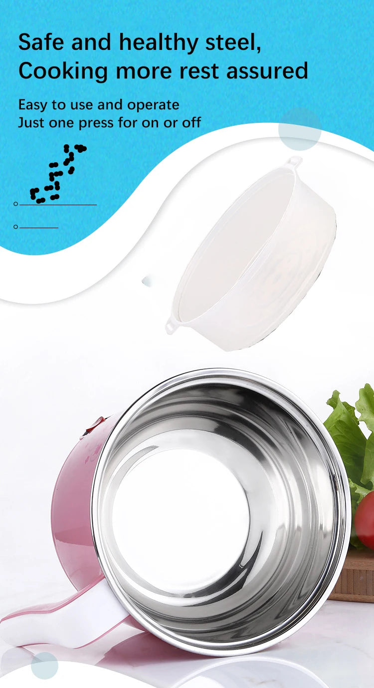 Mini Electric Hot Pot - Multifunction Cooker for 1-2 People Ramen Rice 220V - ZOOMNSTORE