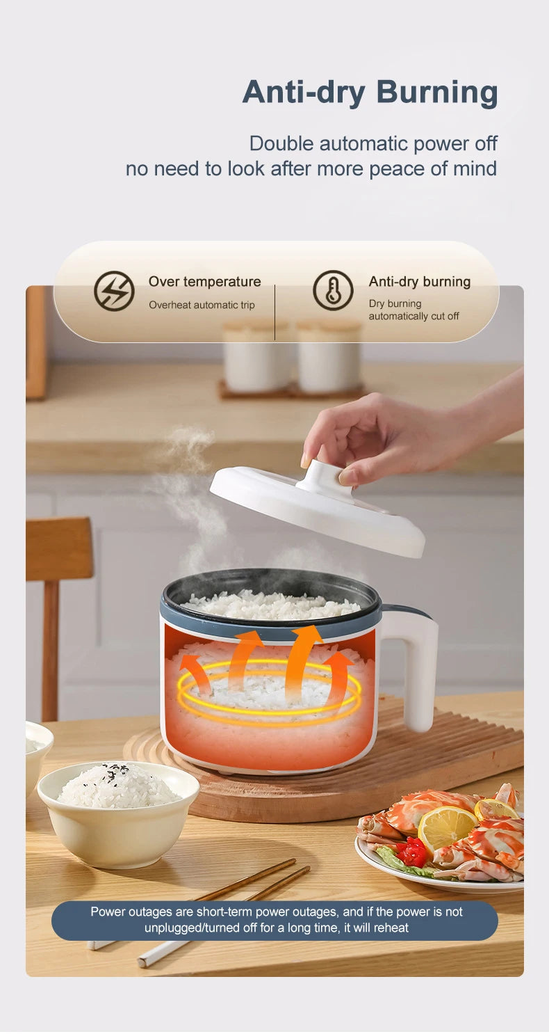 Mini Electric Rice Cooker - Intelligent Multi-Cooker for 1-2 People - ZOOMNSTORE