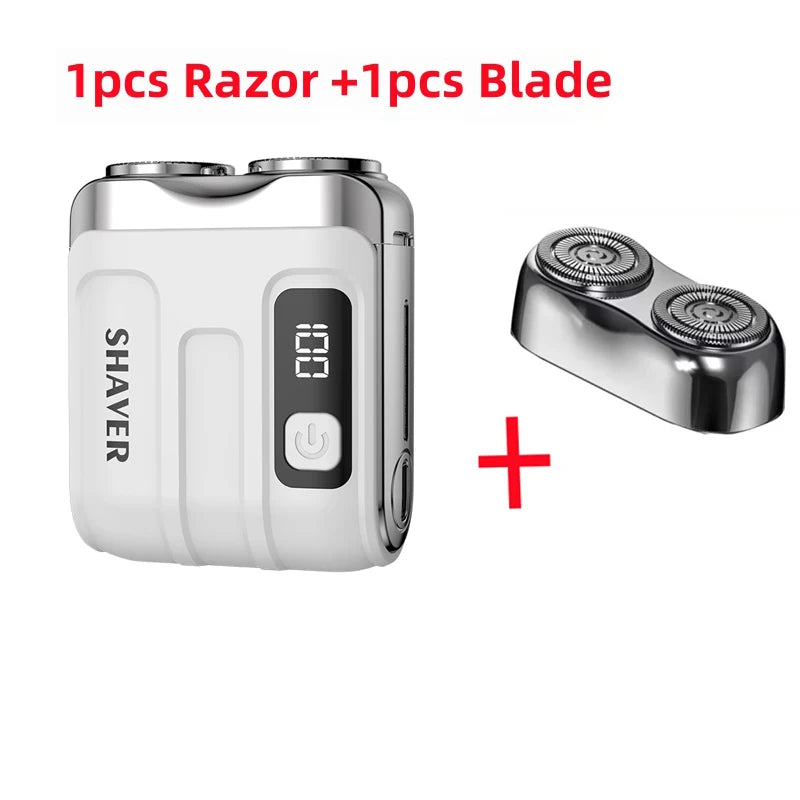 Mini Electric Shaver - Rechargeable Dual Blade Beard Trimmer with Digital Display - ZOOMNSTORE