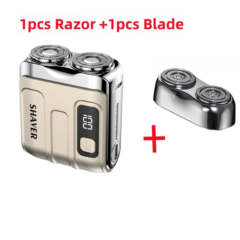 Mini Electric Shaver - Rechargeable Dual Blade Beard Trimmer with Digital Display - ZOOMNSTORE