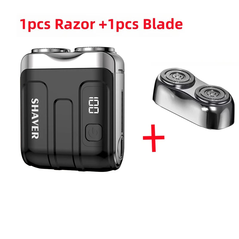 Mini Electric Shaver - Rechargeable Dual Blade Beard Trimmer with Digital Display - ZOOMNSTORE