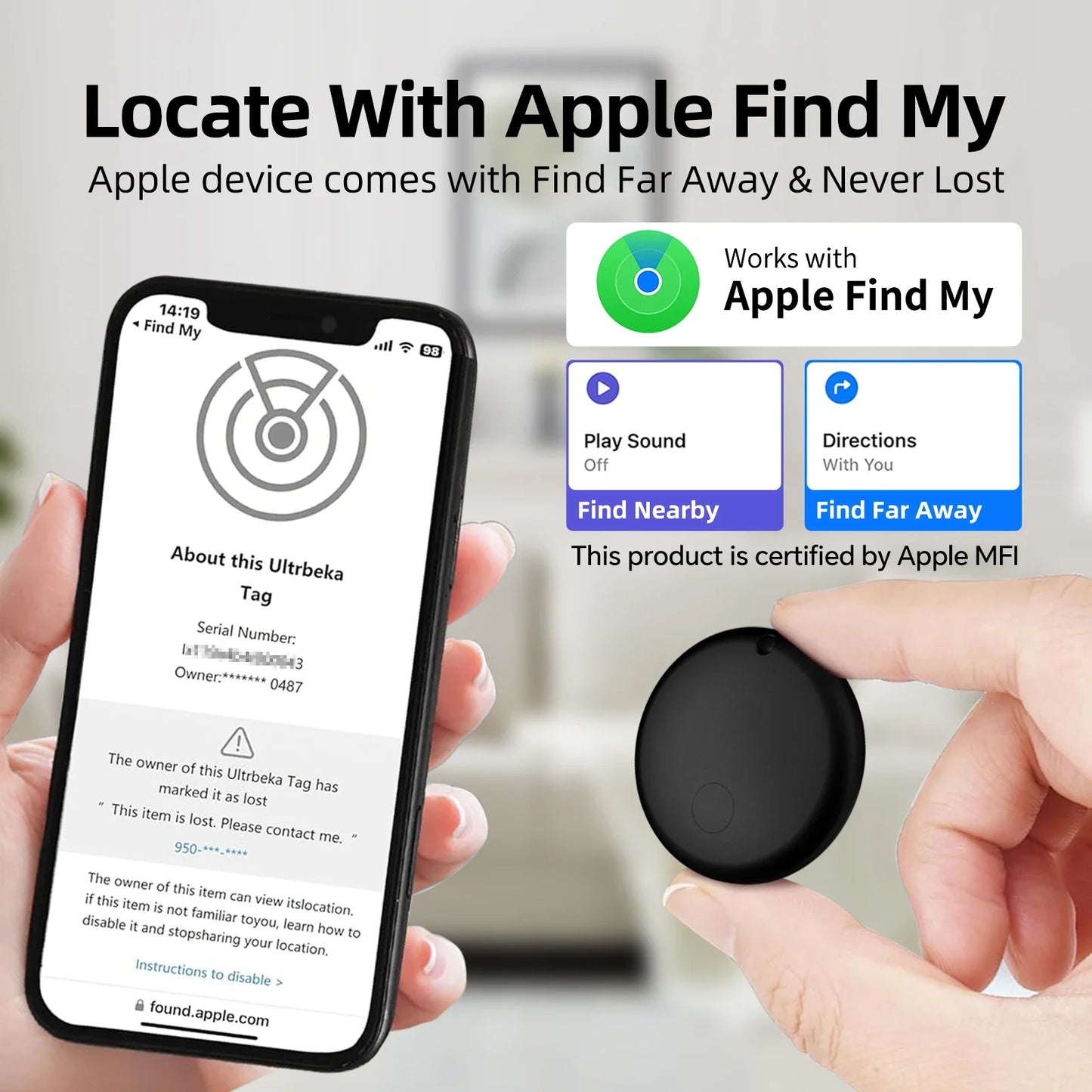 Mini GPS Tracker - Bluetooth Child Pet Finder for Apple AirTag - ZOOMNSTORE