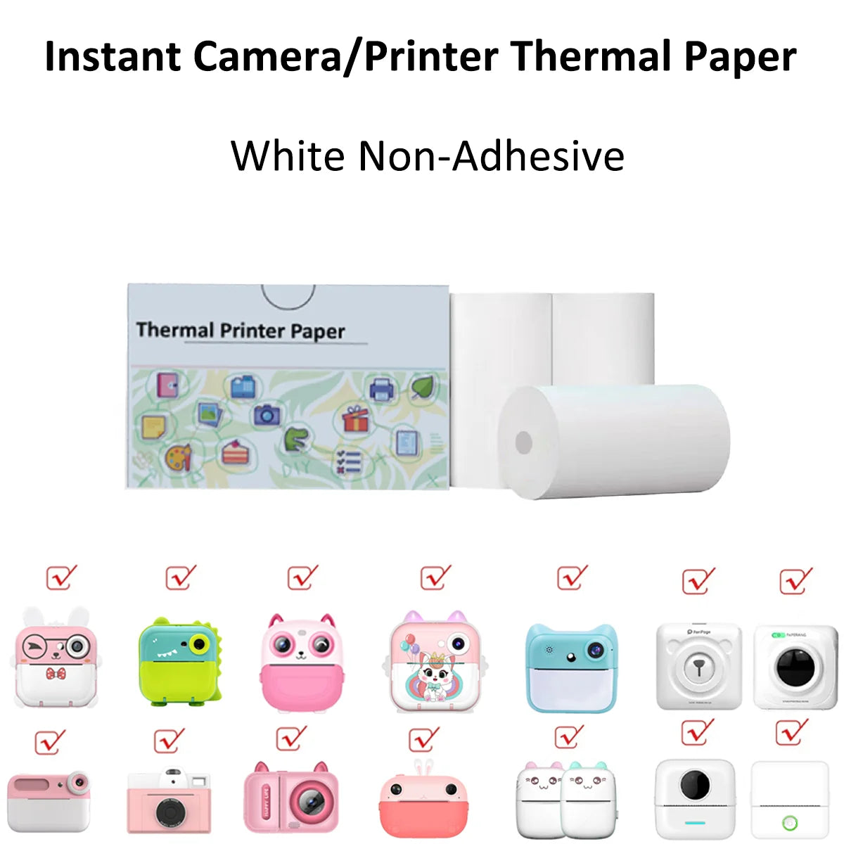 Mini Printer Sticker Paper - Thermal Self-Adhesive Rolls for T02M02 25x57mm Paperang - ZOOMNSTORE