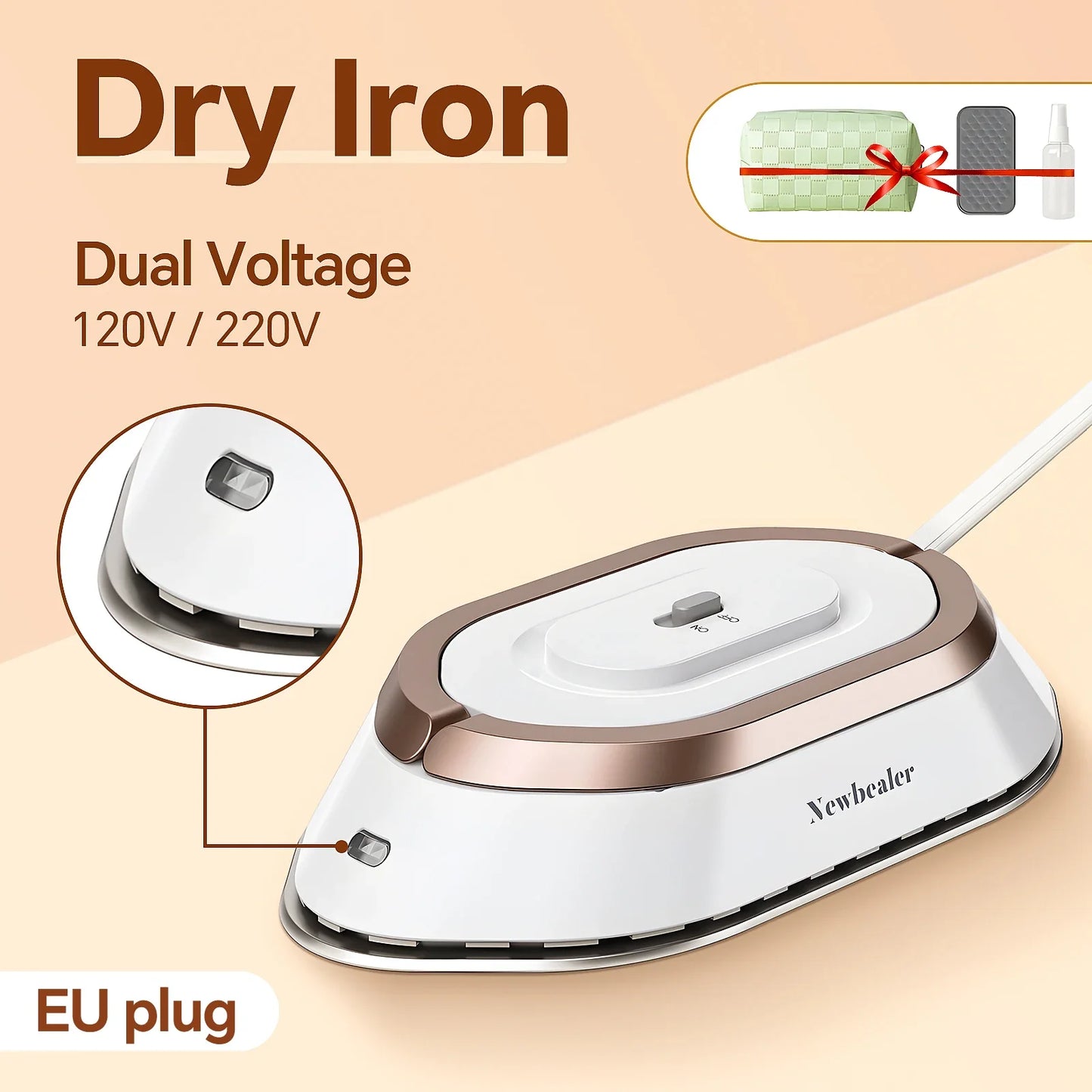 Mini Travel Iron | Fast Heating Dual Voltage Portable Clothes Iron with Wrinkle Remover - ZOOMNSTORE