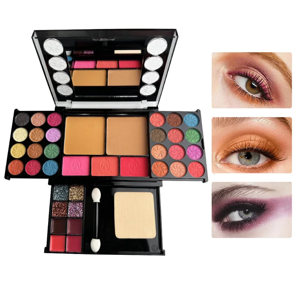 Mini Travel Makeup Palette Kit - 37 Colors Eyeshadow Blush Lipstick Set - ZOOMNSTORE