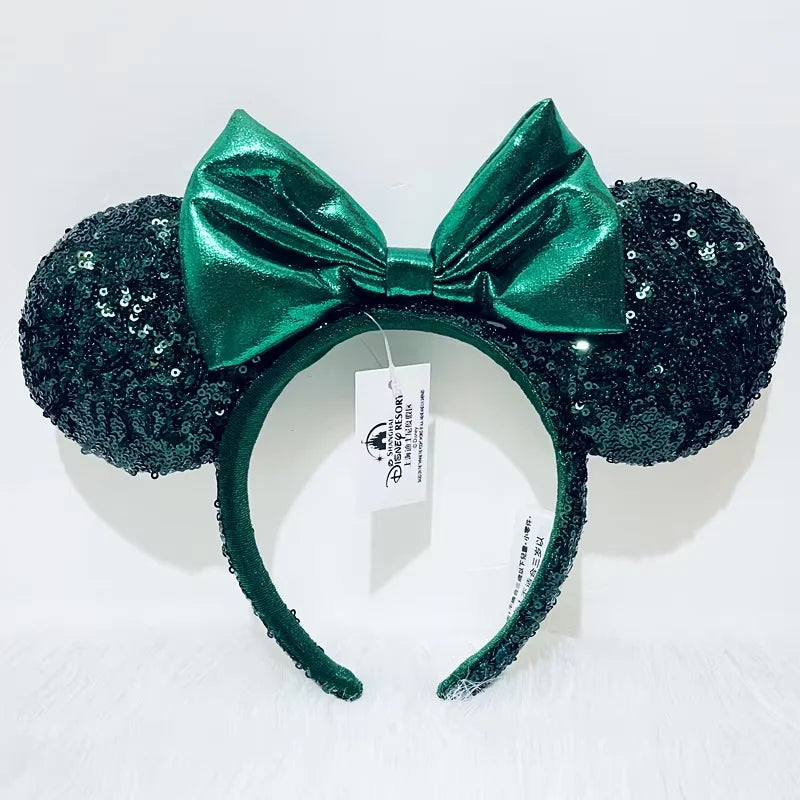 Minnie Mouse Ear Headband - Disney Plush Sequin Accessory for Adults Kids - ZOOMNSTORE