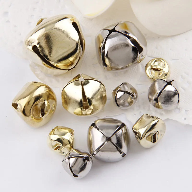 Mix Size Silver Bell Ornaments - 10PC Christmas Tree Decorations DIY Crafts - ZOOMNSTORE