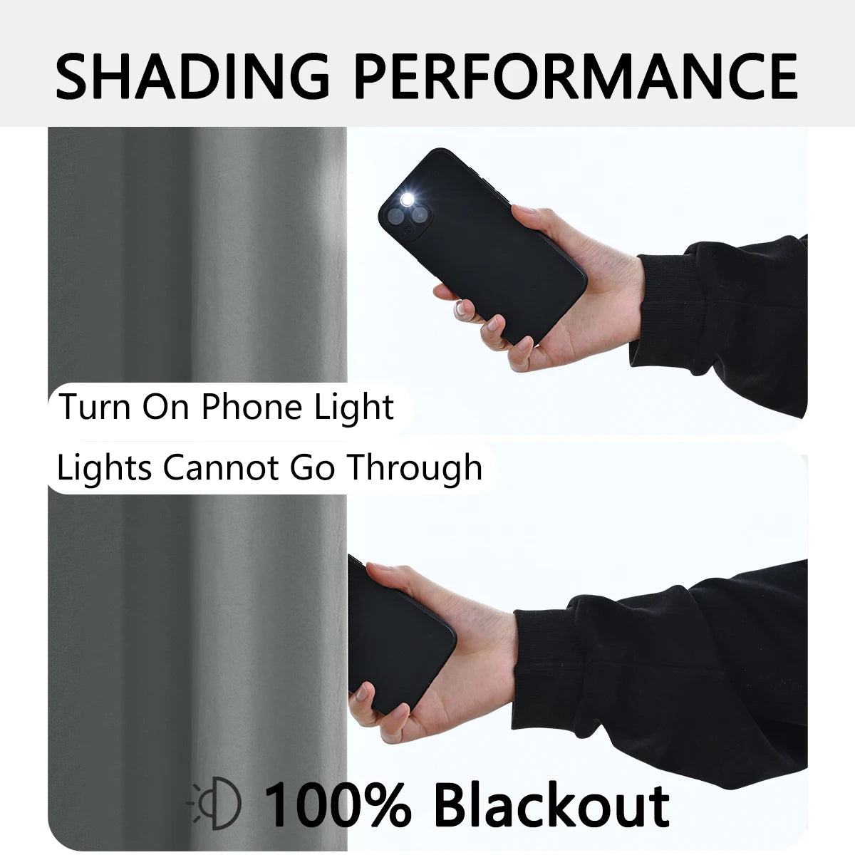 2pcs Modern 100% Blackout Curtain with Coated Lining, Curains for Bedroom, Living Room, Dining Room, Bathroom, Home Decor - ZOOMNSTORE