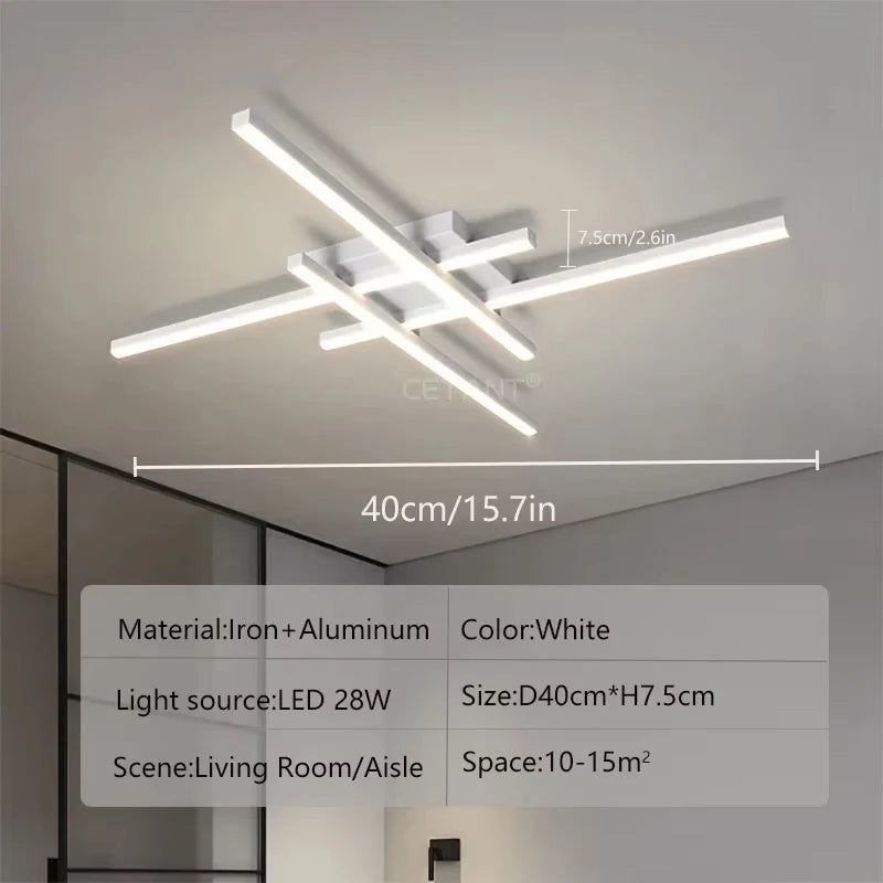 Modern LED Ceiling Light - Minimalist Long Line Indoor Lamp for Bedroom Living Room Hotel and Study - ZOOMNSTORE