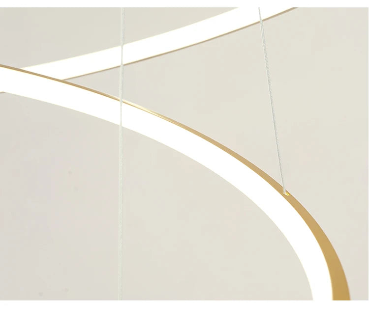 Modern Led Chandelier - Simple Ring Light Dimmable Pendant Lamp for Dining Room Lighting - ZOOMNSTORE