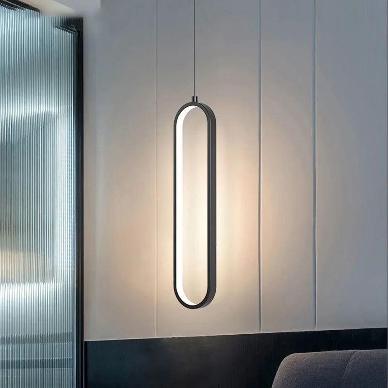 Modern Minimalist LED Pendant Light - Gold Black Chandelier for Bedroom Living Room - ZOOMNSTORE