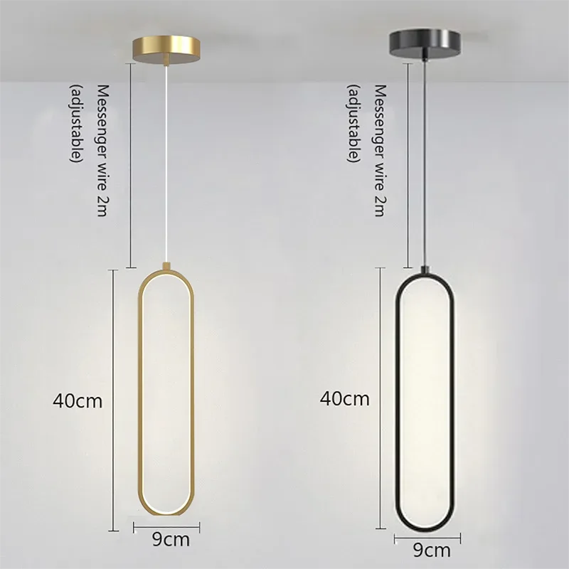 Modern Minimalist LED Pendant Light - Gold Black Chandelier for Bedroom Living Room - ZOOMNSTORE