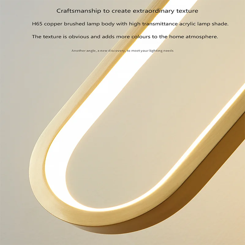 Modern Minimalist LED Pendant Light - Gold Black Chandelier for Bedroom Living Room - ZOOMNSTORE
