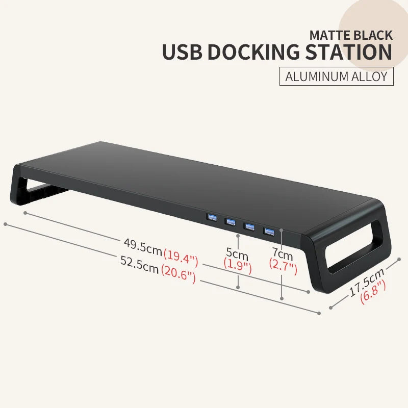 Monitor Stand Riser with USB Hub - Desk Organizer for Keyboard Mouse - ZOOMNSTORE
