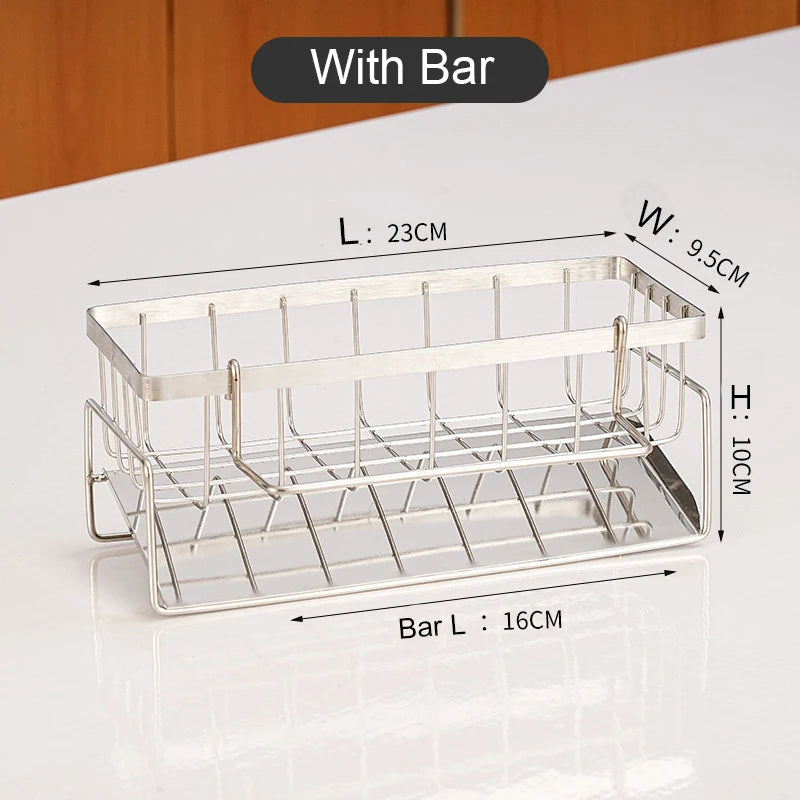 Multifunctional Stainless Steel Sink Cleaning Tools Rack - Sponge and Rag Organizer - ZOOMNSTORE