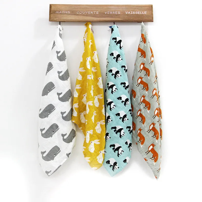 58x58cm Muslin cotton Baby Towels Scarf Swaddle bath Towel Newborns Handkerchief Bathing Feeding Face Washcloth Wipe - ZOOMNSTORE