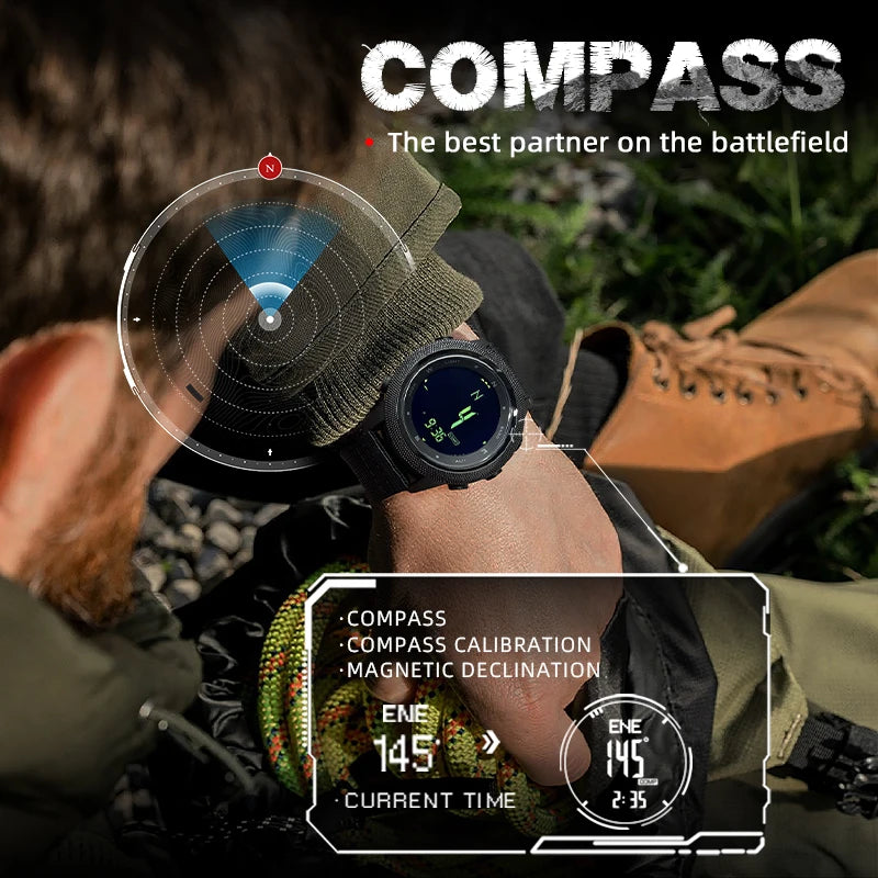 NORTH EDGE Apache-46 Mens Digital Outdoor Sports Watch - Altimeter Barometer Compass WR50M - ZOOMNSTORE