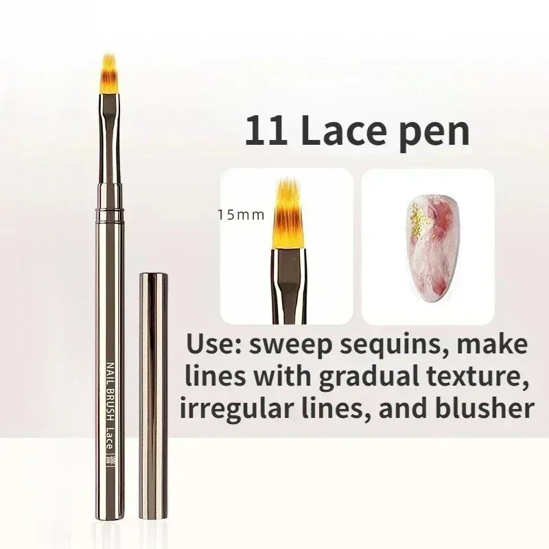 Nail Art Liner Brushes - Professional Striping Drawing Pens 6-25mm - ZOOMNSTORE