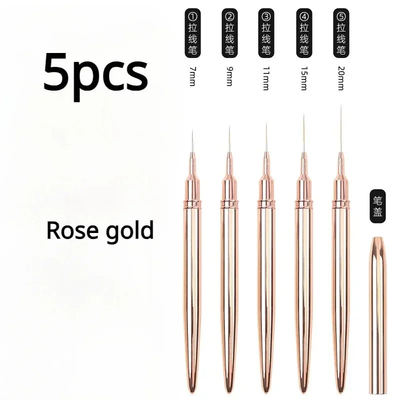 Nail Art Liner Brushes - Professional Striping Drawing Pens 6-25mm - ZOOMNSTORE