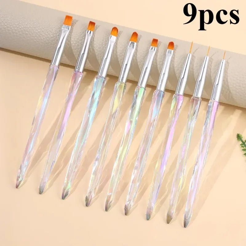 Nail Art Liner Brushes - Professional Striping Drawing Pens 6-25mm - ZOOMNSTORE
